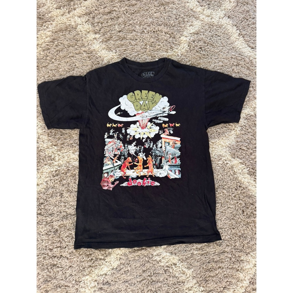 Green Day Dookie Album Cover Graphic T-Shirt Mens Medium Black Mad Engine Punk